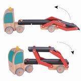 Autotransporter Classic RED + 3 retro Autos  aus Holz