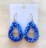 Ohrringe Trendy Perlen Tropfen Blue