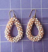 Ohrringe Trendy Perlen Tropfen Champagner/Apricot