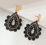 Ohrringe Trendy Boho Perlen Pfau Slim Black