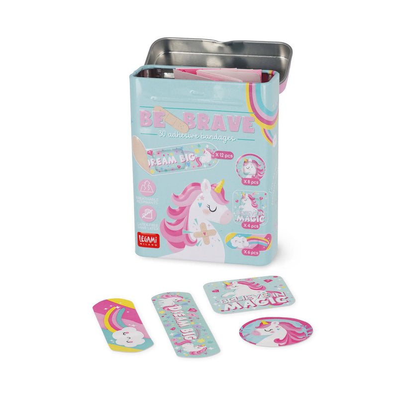 30 Bedruckte Legami Pflaster - Be Brave Unicorn