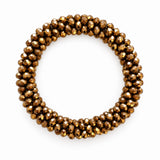 Schöner Schmuck für Mädchen und Frauen dehnbares Armband braun Gold glitzernd im Stockholm Style von OKOMOi münchen