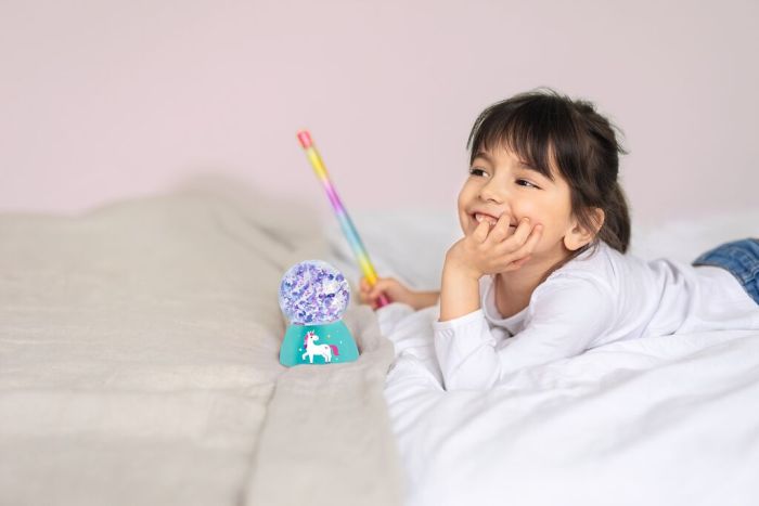 Funkelnder Floating Glitzer Zauberstab Regenbogen