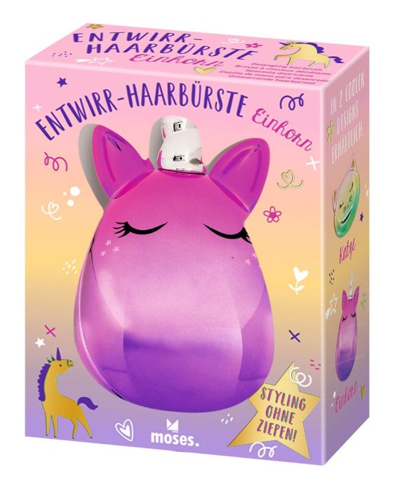 schillernde Entwirr-Haarbürste Einhorn