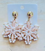 Ohrringe Trendy Perlen Flower rosé