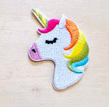 Aufnäher Bügelbild Patch Einhorn Rainbow