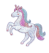Großer Aufnäher Bügelbild Patch Unicorn Pastell
