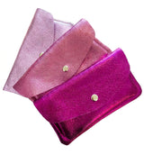 Echt Leder Portemonnaie Metallic UNI Rosa bis Pink BIG