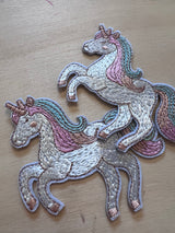 Großer Aufnäher Bügelbild Patch Unicorn Pastell