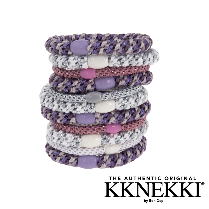 Original KKNEKKI Haargummi Mix Purple Pink Glitter