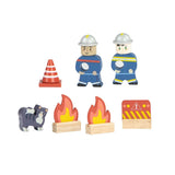 Feuerwehr Spielset mit Fahrzeug und Figuren aus Holz