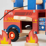 Feuerwehr Spielset mit Fahrzeug und Figuren aus Holz