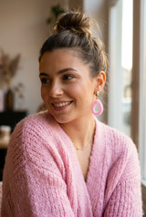 Midi Stockholm Style Ohrringe Tropfen Rosa