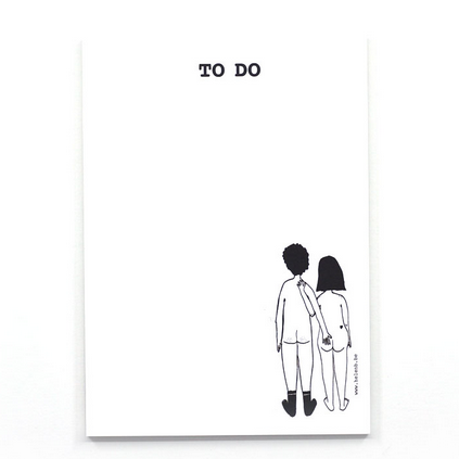 TO DO LISTEN BLOCK Notizblock zum Abreißen NAKED COUPLE BACK