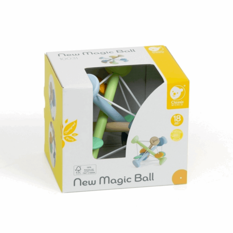 Rassel Greifling Ball für Baby ab 18 Monaten aus Holz