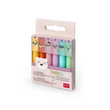 6 Mini Textmarker Legami TEDDY`S SYTLE pastel