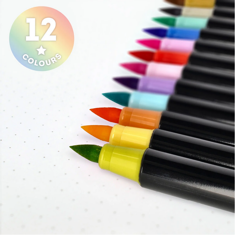 Set mit 12 Pinselstiften - Brush Markers pastel