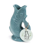 Vase / Krug Fisch aus Keramik blue