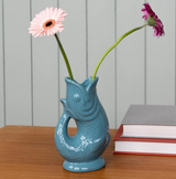 Vase / Krug Fisch aus Keramik blue
