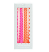 Kerzen Twisted bright pink & orange (Set of 4)