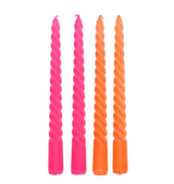 Kerzen Twisted bright pink & orange (Set of 4)