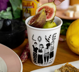 Illustrierter Keramik Becher STRIPED LOVE