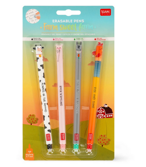 Löschbare LEGAMI Gelstifte Special Bauernhof Edition Set
