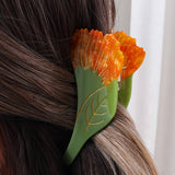 Haarspange Haarklammer Orange Flower
