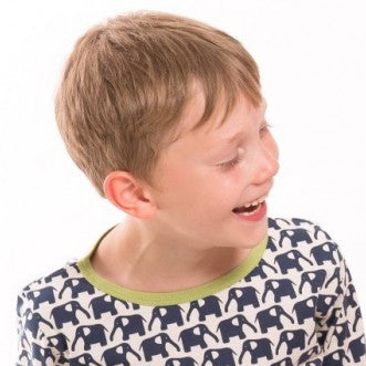 Bio kurzarm T-Shirt Elefanten Marine