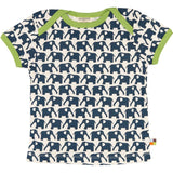 Bio kurzarm T-Shirt Elefanten Marine