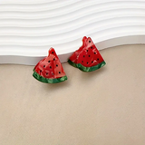 süße kleine französische bunte Haarspange in Melonenform aus Acetat