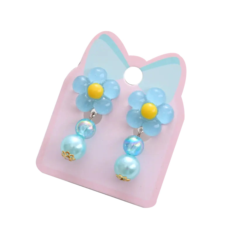 Kinder Ohrclips Flower blue