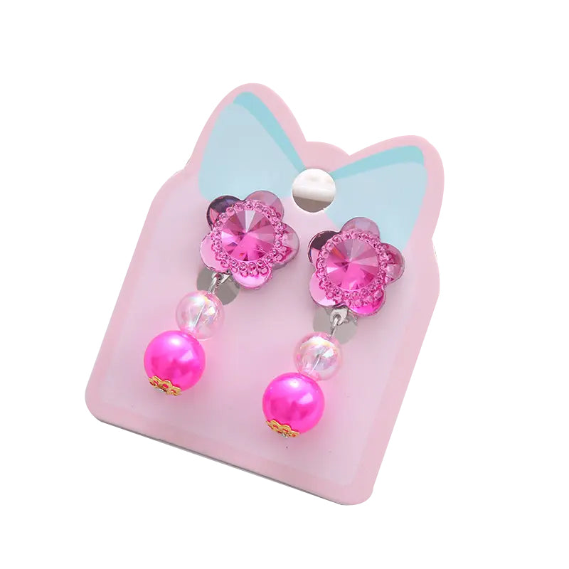 Kinder Ohrclips Flower rosa