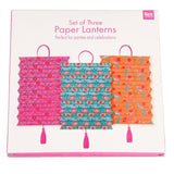 Papierlaterne Set of 3 Flowers