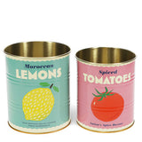 2er Set retro Aufbewahrungsdosen LEMON / TOMATO big