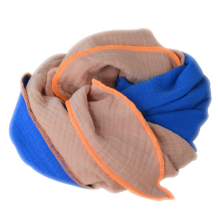 Großes Dreiecks-Halstuch Kobalt/Peach