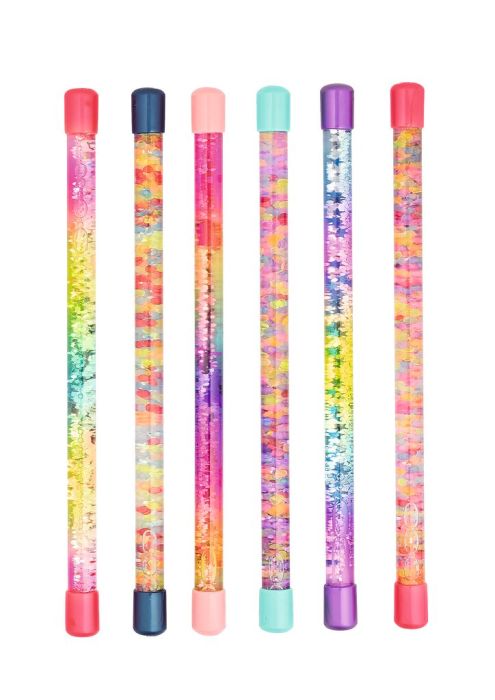 Funkelnder Floating Glitzer Zauberstab Regenbogen