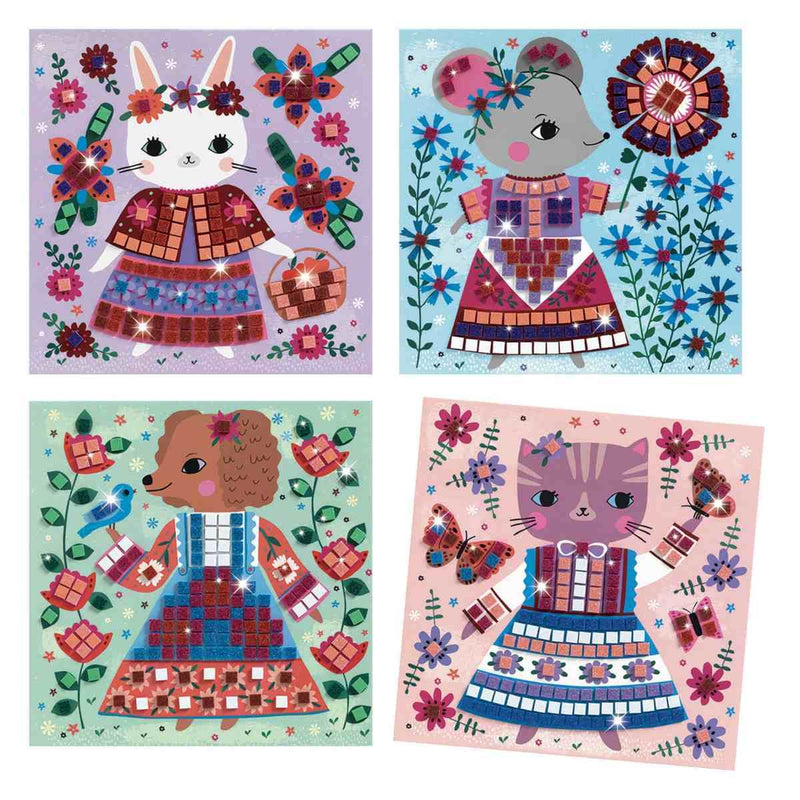 Glitzer Mosaike Folklore LOVELY PETS - 4 Kunstwerke