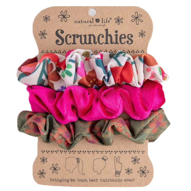 Fat Scrunchies im 3er SET Flowers